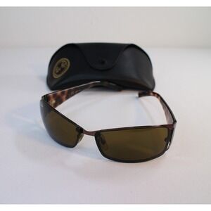 RAY BAN RB3394 014/73 62[]13mm 3N OLIVE BROWN LENS SLEEK WRAP SUNGLASSES w/CASE